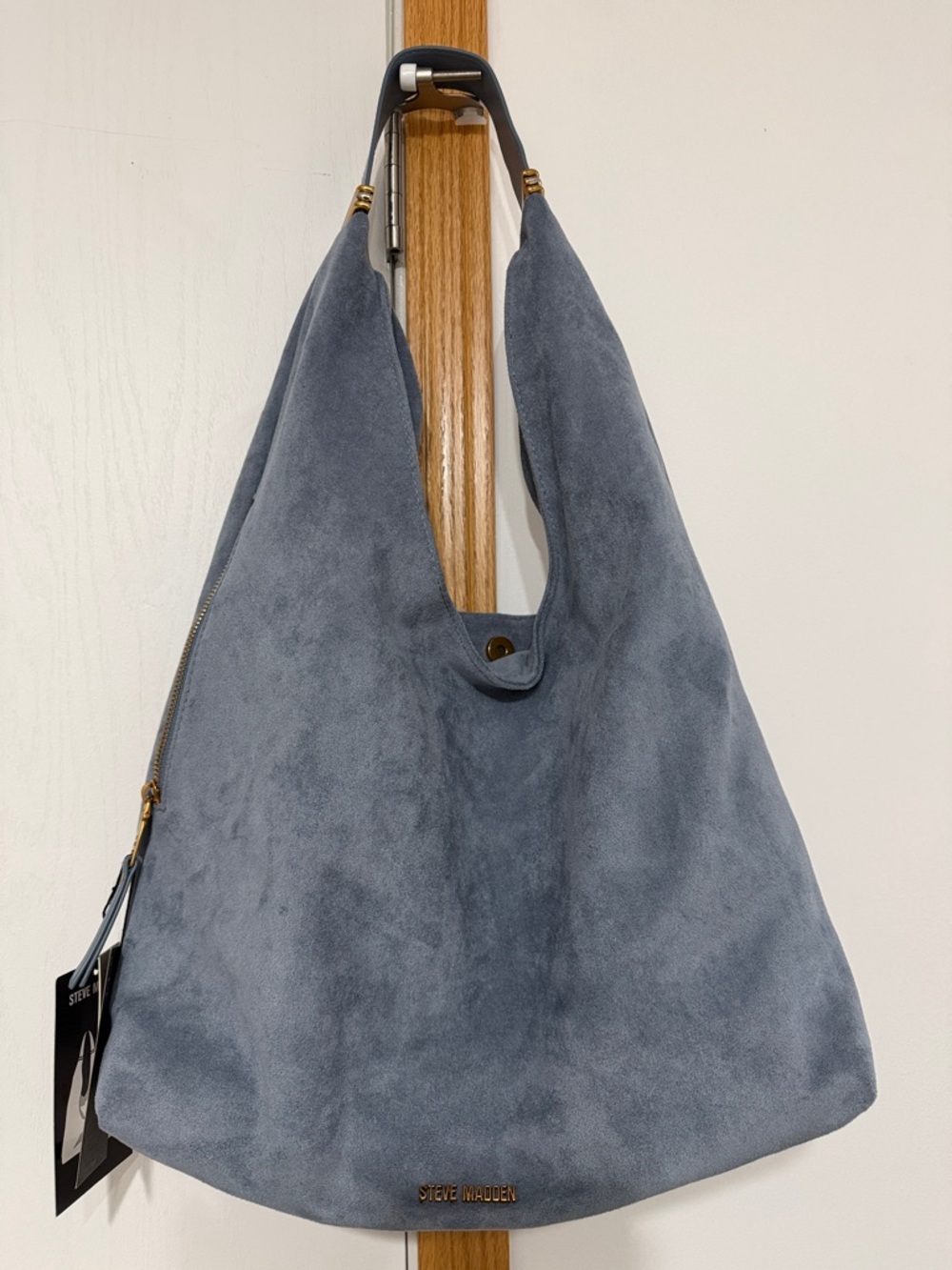 Steve Madden Dusty Blue Suede Hobo Bag